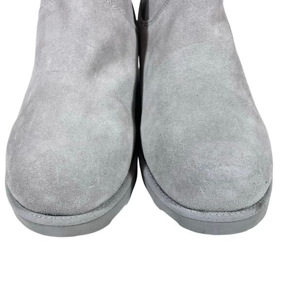 Bearpaw Megan Boots Women 11 Gray Sheepskin Zipper Snow Winter Plush Lining New - Picture 6 of 12